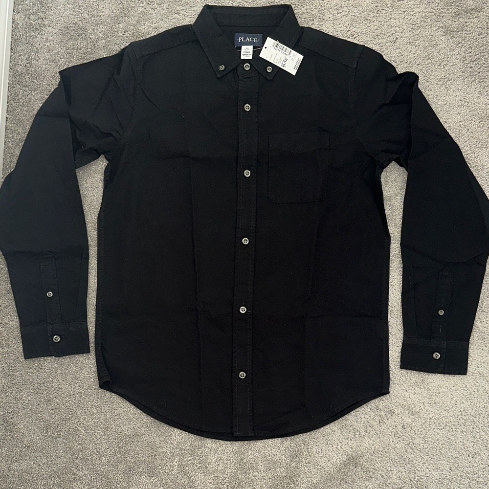 Kids XL Black Long Sleeve Dress Shirt